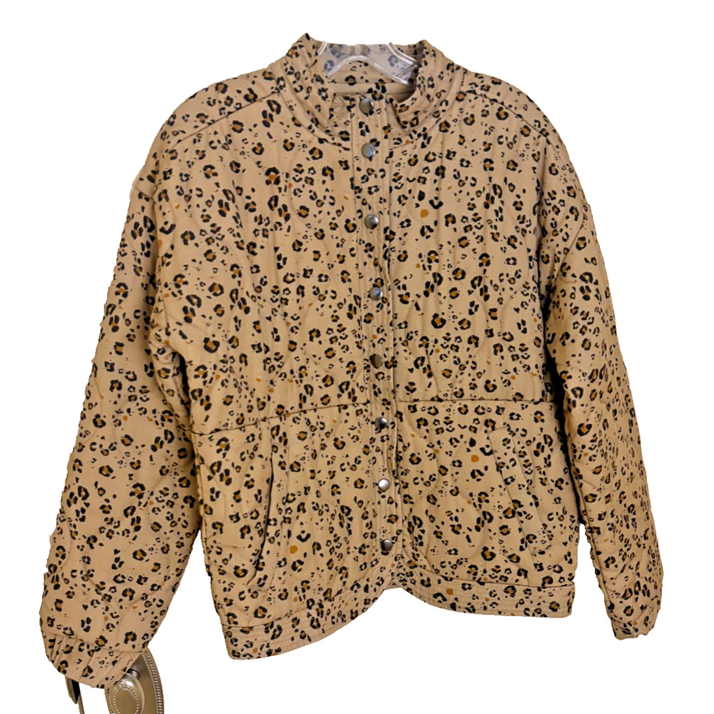 Saltwater Luxe Quilted Leopard Print Jacket Size small button
